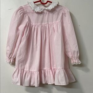 Charming Pink Ruffle Collar Dress